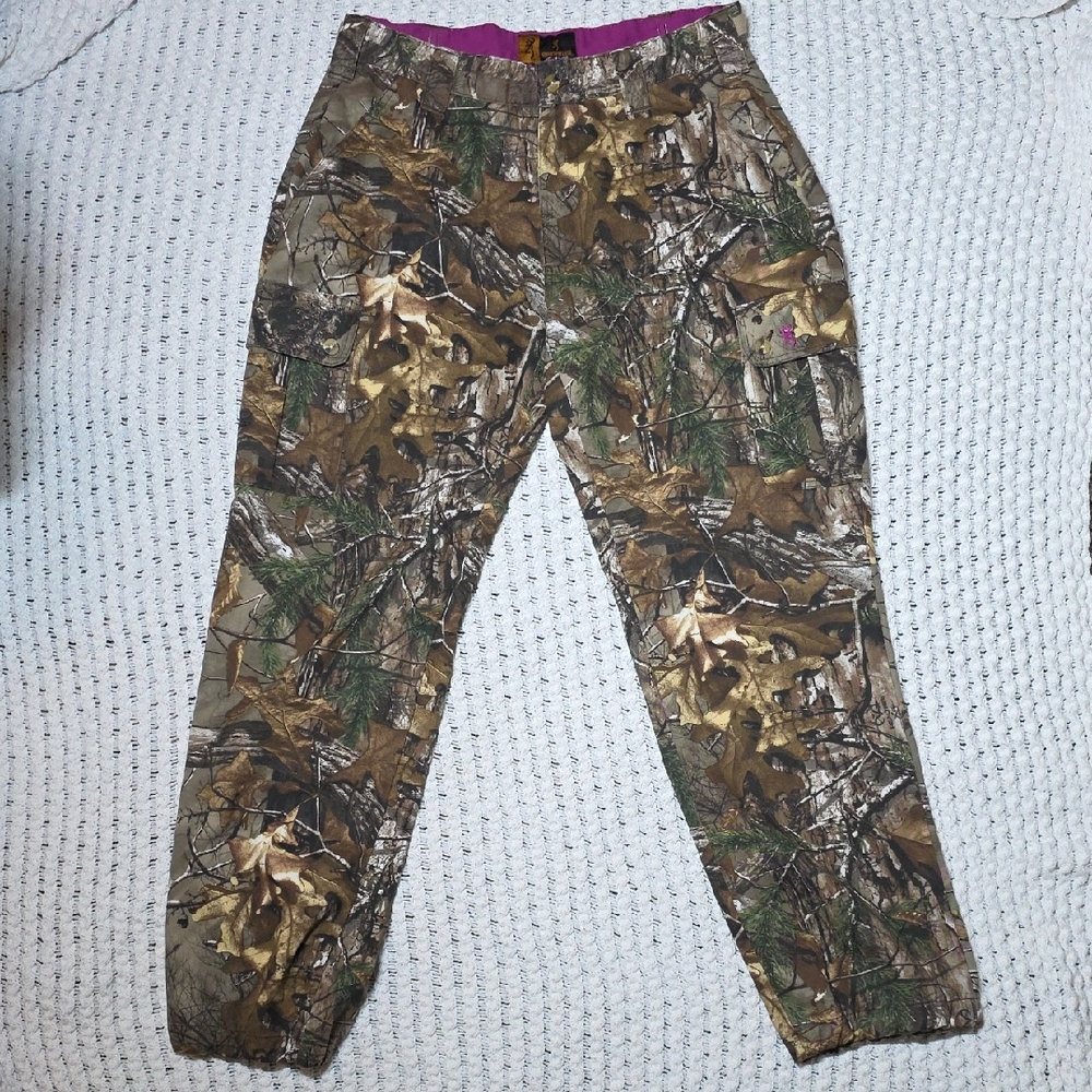 Realtree Camo Hunting Pants with Green Leaf Print